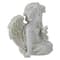 6.5" Ivory Sitting Cherub Angel with Bird Outdoor Statue